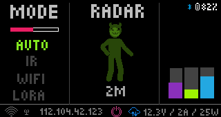 Scanner Thingy — Home Screen, a Adafruit GFX (color) interface for a 320×170 display