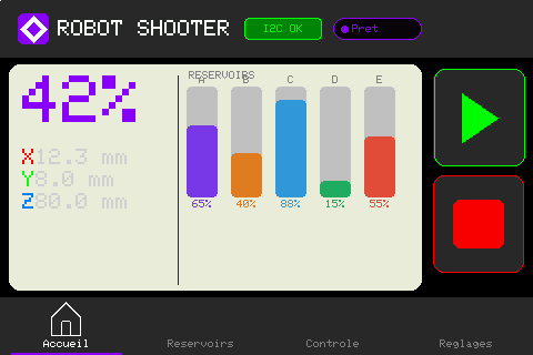 Robot_Shooter — Screen 94213, a TFT_eSPI interface for a 480×320 display