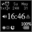 128x128 Watch Display — Home Screen, a U8g2 interface for a 128×128 display