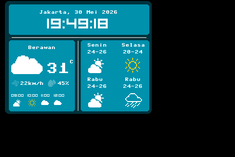 Pijar 480x320 — Weather, a Adafruit GFX (color) interface for a 480×320 display
