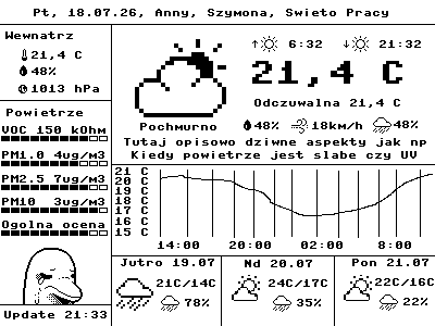 stacja pogodowa — Screen 94961, a MicroPython interface for a 400×300 display