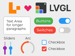 LVGL test — Screen 55930, a LVGL interface for a 320×240 display