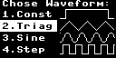 PicoDisplay_VibroTab — waveform, a MicroPython interface for a 128×64 display