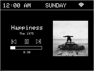 music player — Screen 94151, a TFT_eSPI interface for a 320×240 display